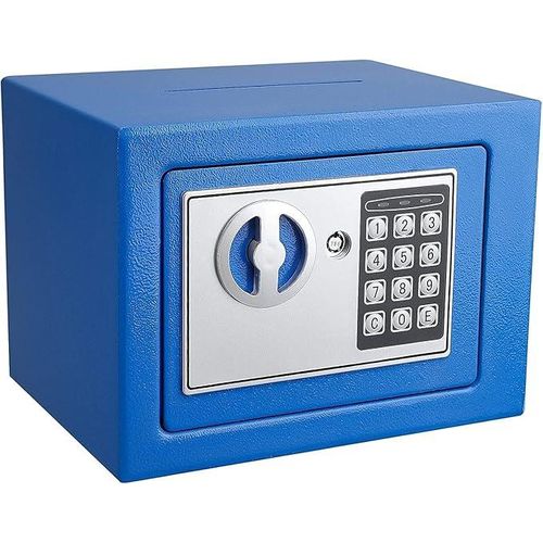 Small Digital safe ,Steel Small Home Office Digital Electronic Fireproof Safe Box-BLUE
