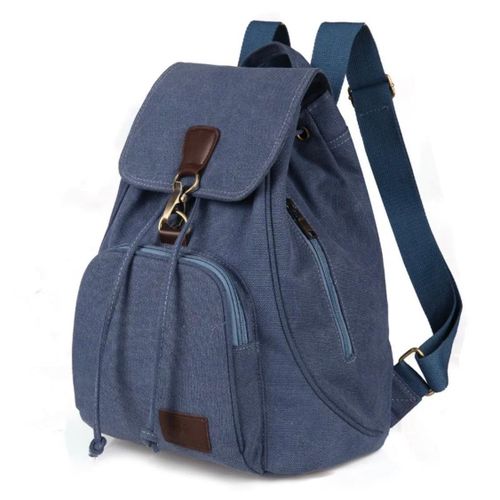 Canvas vintage backpack bag-Blue