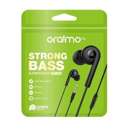 Oraimo Strong Bass Earphones With Mic - Black
