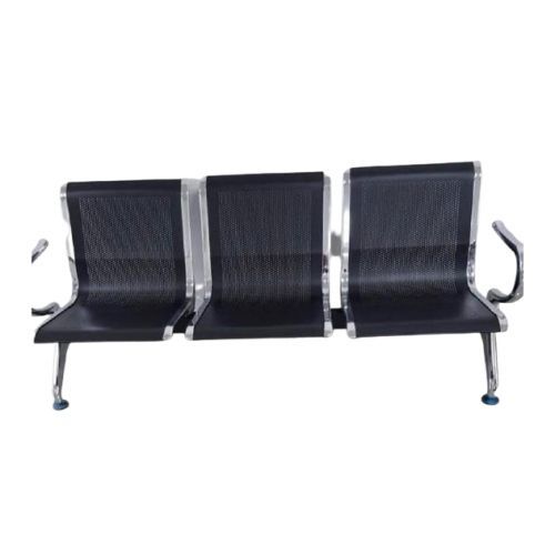 Aluminum Office Waiting Chairs, 3 Seaters ,Black