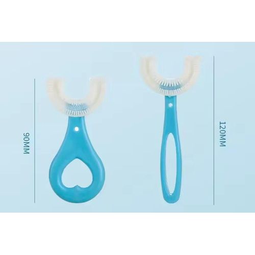 Baby Toothbrush Children 360 Degree U-shaped Child Toothbrush - Blue/Pink
