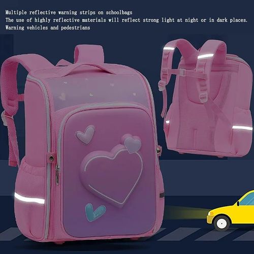 2 In 1 Cartoon Student Bag For Kids Orthopaedic Lightweight Picnic Travel Backpack Messenger Bag School Carrier For Girls And Boys Gift For Primary Children- Multicolor