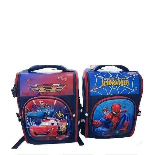 2 In 1 Cartoon Student Bag For Kids Orthopaedic Lightweight Picnic Travel Backpack Messenger Bag School Carrier For Girls And Boys Gift For Primary Children- Multicolor