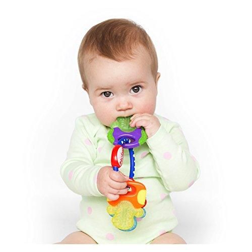 Nuby Icy Bite Keys ,Soothing Teether ,Multiple Teething Surfaces ,Refrigerator Safe ,Suitable from 3 Months Plus-Multi