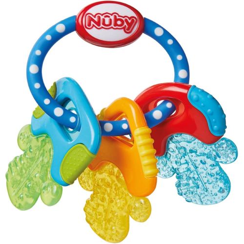 Nuby Icy Bite Keys ,Soothing Teether ,Multiple Teething Surfaces ,Refrigerator Safe ,Suitable from 3 Months Plus-Multi