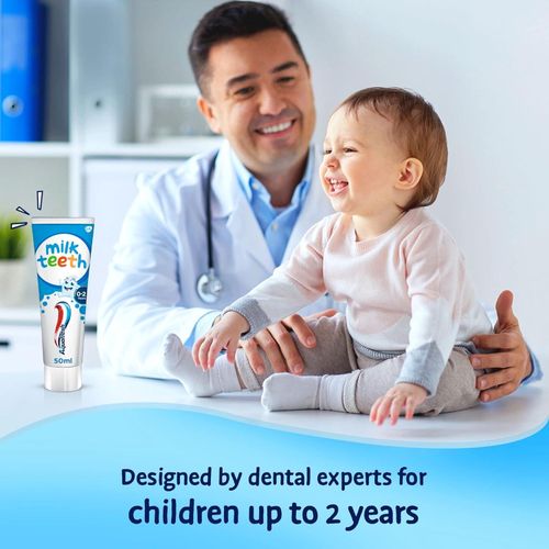 Aquafresh Milk Teeth Toothpaste 0-2 Years, Kids Toothpaste For Infants And Toddlers, Gentle Care For Milk Teeth, 50ml