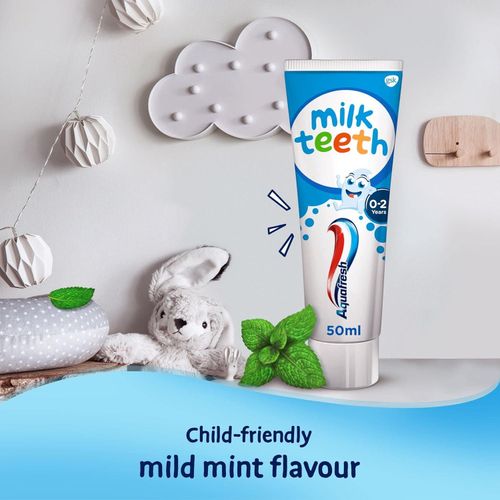 Aquafresh Milk Teeth Toothpaste 0-2 Years, Kids Toothpaste For Infants And Toddlers, Gentle Care For Milk Teeth, 50ml