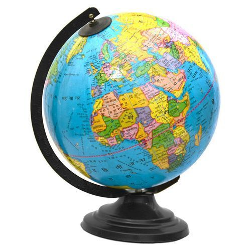 Awals Educational Rotating Desk & Table Top Political World Globe - Blue