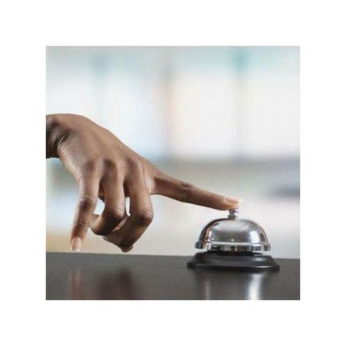 Reception Desk Counter Call Bell For Hotel Bank Service -Silver.