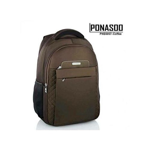 Ponasoo  Water-Resistant Laptop/School Bag - Strong Spacious & Stylish-BLACK/BROWN