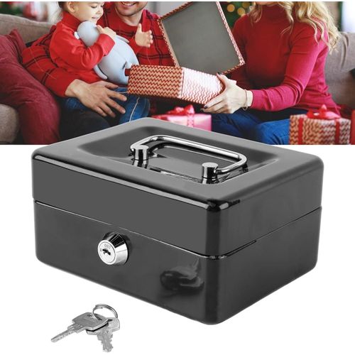 380L x 280W x 140 mm HC-66008 Robust Metal Cash Box, Secure Money Storage with Lock and Key - Versatile Solution for Home and Travel