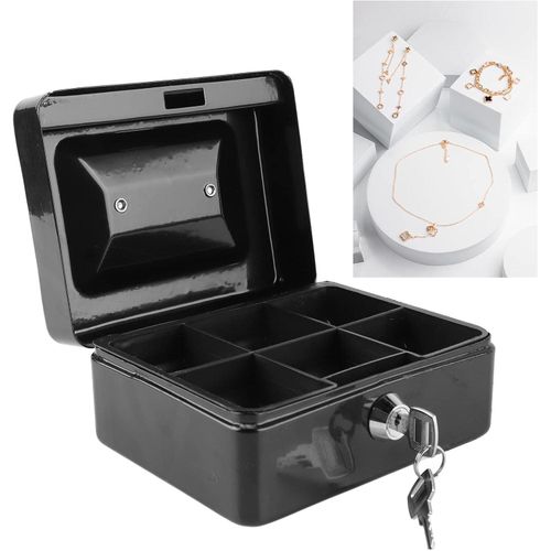 380L x 280W x 140 mm HC-66008 Robust Metal Cash Box, Secure Money Storage with Lock and Key - Versatile Solution for Home and Travel