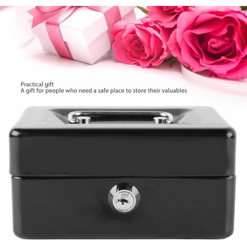 380L x 280W x 140 mm HC-66008 Robust Metal Cash Box, Secure Money Storage with Lock and Key - Versatile Solution for Home and Travel