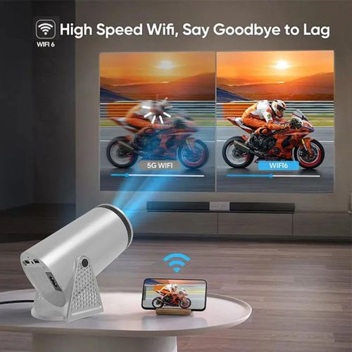 Led Projector T8 PRO RK3566 Quad-Core Ultra Fast Wireless Connection BT5.0 4K 8K HD Android 12 WiFi Mini Projector - Black