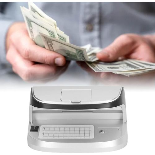 Multipurpose Rechargeable Portable Money Counterfeit Bill Detector Machine, High Speed Counts UV MG WM MGF For Passport And Bill Money Detector Checker With Magnifier Scale -Multicolor