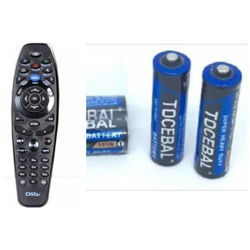 Dstv Explora Remote -black And A Pair Of Batteries - Blue