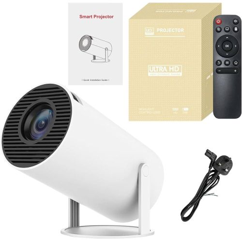 4K Mini Smart Projector 1080P Wifi Bluetooth Portable Home Theater-White