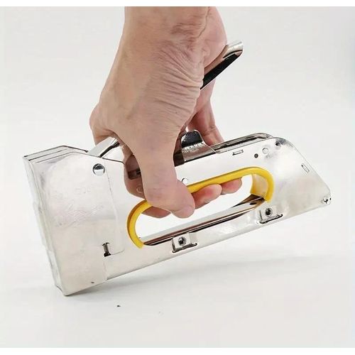 Powerful Strong Hand Held Staple Gun - Silver
