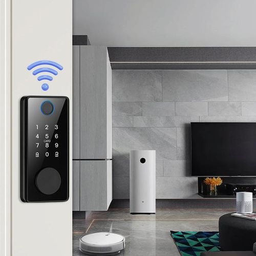 Smart Deadbolt Locks Tuya Wifi Bluetooth Digital Electronic Lock Smart Home Biometric Fingerprint Keyless Entry Keypad Door Lock