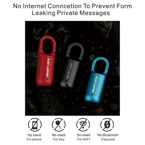 Mini Fingerprint Padlock Usb Keyless Luggage Lock Electronic Lock Smart Biometric Fingerprint Door Lock Quick Unlock For Travel