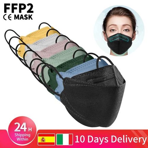 Mascarillas Negras Fpp2 Fish Kn95 Morandi Ffp2mask 4 Layer Face Fp2 Black Masque Ffp2 Ce Certificate 10-100pcs