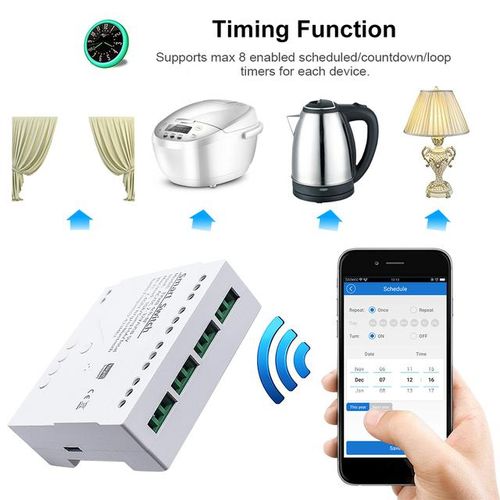 Tuya Smart Wifi Motor Switch Module 4ch Dc 5v 12v 32v Rf433 Remote Control Inching Relay For Alexa Google Home