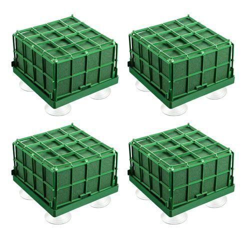 4 Pack Square Floral Foam Cage Flower Holder, Floral Foam
