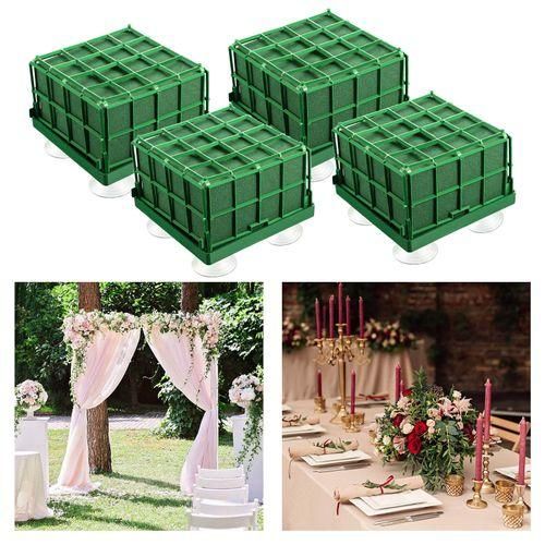 4 Pack Square Floral Foam Cage Flower Holder, Floral Foam