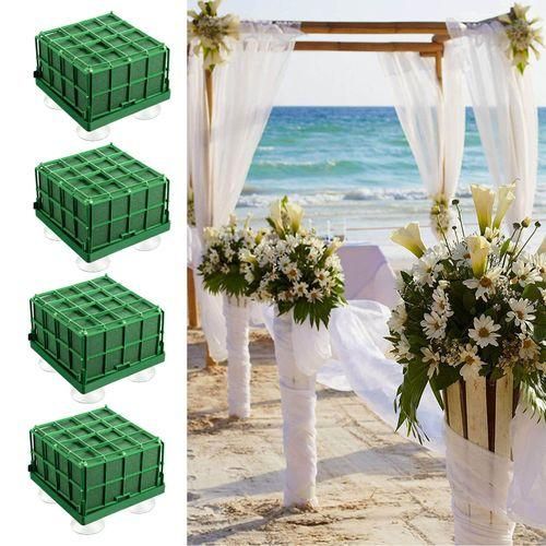 4 Pack Square Floral Foam Cage Flower Holder, Floral Foam