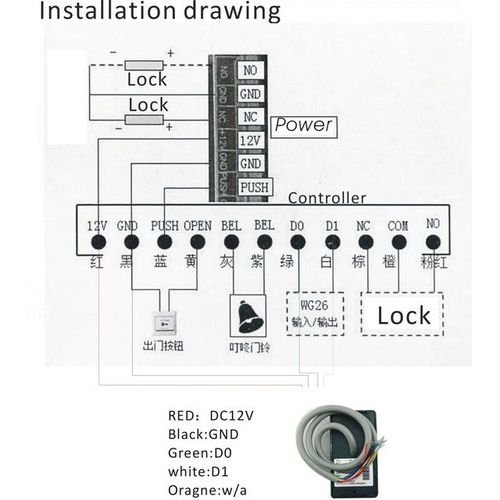 Waterproof 125khz Em Id Access Control Reader Reader Wiegand 26 34 Reader Led Indicators Security