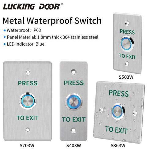 Metal Push Button Switch Ring Lamp Door Release Buttons Ip68 Waterproof Led No Nc Com 12v24v For Electronic Door Lock