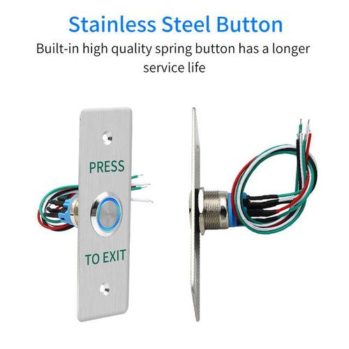 Metal Push Button Switch Ring Lamp Door Release Buttons Ip68 Waterproof Led No Nc Com 12v24v For Electronic Door Lock