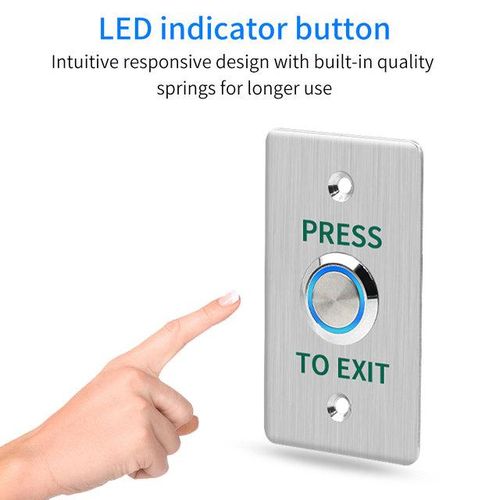 Metal Push Button Switch Ring Lamp Door Release Buttons Ip68 Waterproof Led No Nc Com 12v24v For Electronic Door Lock