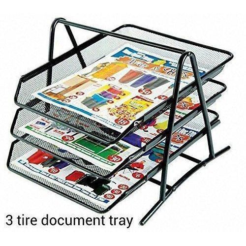 Other Office 3 Tier Document Tray File Desk Organizer- Mesh Metal