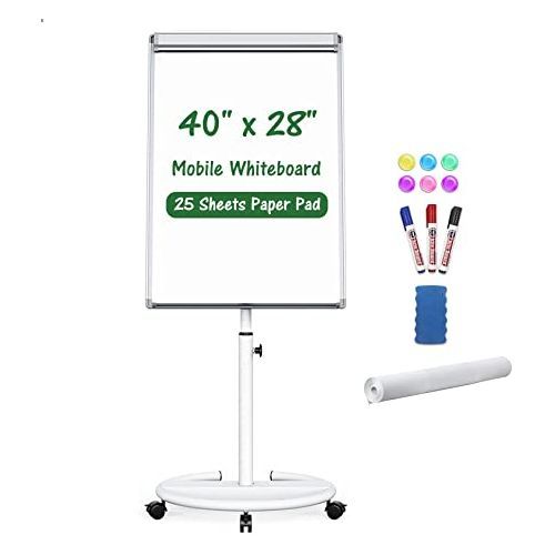 Flipchart Stand With Marker, Eraser & 25 Sheet Papers-White