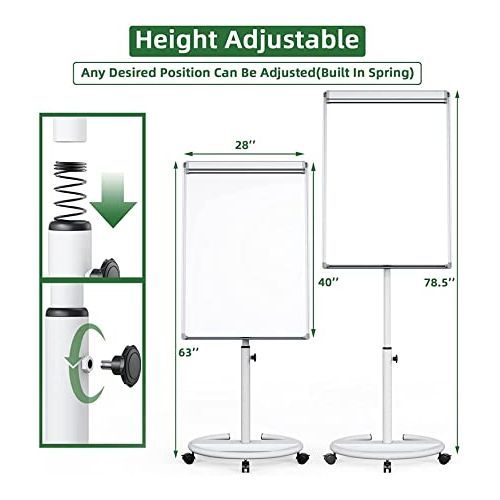 Flipchart Stand With Marker, Eraser & 25 Sheet Papers-White