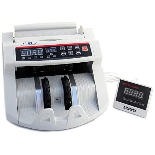 Bill Money Counter Worldwide Currency Cash Counting Machine UV & MG Counterfeit- White.