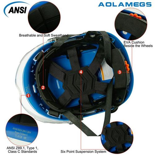 Safety Helmet With Men's Construction Hard Hat Abs Protective Helmets Work Cap For Working Climbing Riding