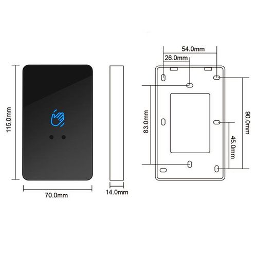 Waterproof 12v/24v Touchless Sensor Switch No Touch Contactless Switches Door Release Access Control Exit Button