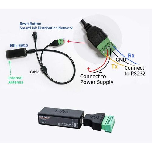 Smallest Elfin-Ew10a Wireless Networking Devices Modbus Tpc Ip Function Rs232 To Wifi Serial Server