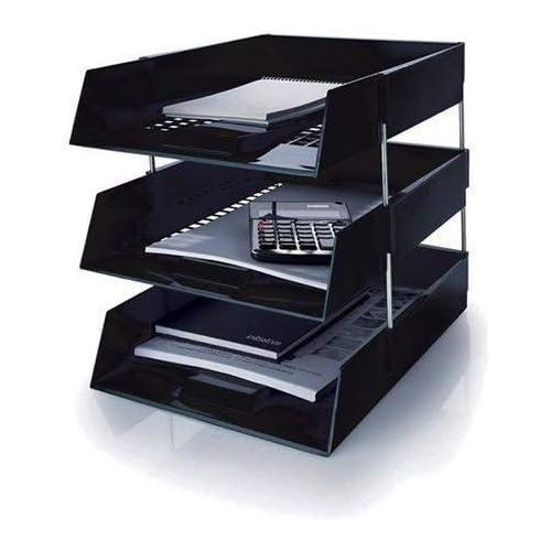 3 Layers Plastic Office Tray - Black