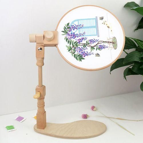 Universal Embroidery Lap Stand Adjustable Wooden Cross