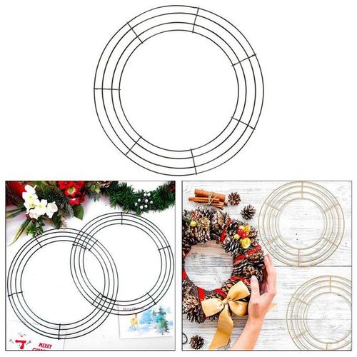 Wire Wreath  Wire Wreath Making Rings For New 30cm_Black