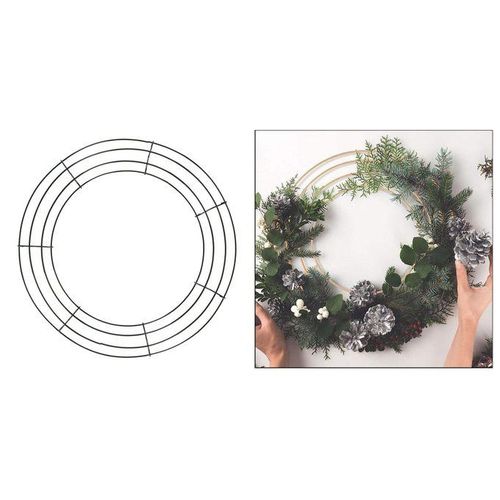 Wire Wreath  Wire Wreath Making Rings For New 30cm_Black
