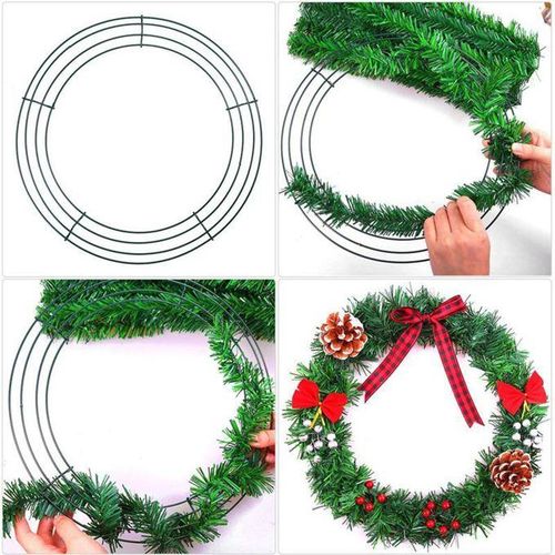 Wire Wreath  Wire Wreath Making Rings For New 30cm_Black