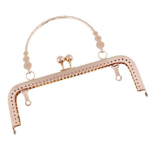 Vintage Metal Purse Clasp Frame Handle Sewing Clutch Bags Gold