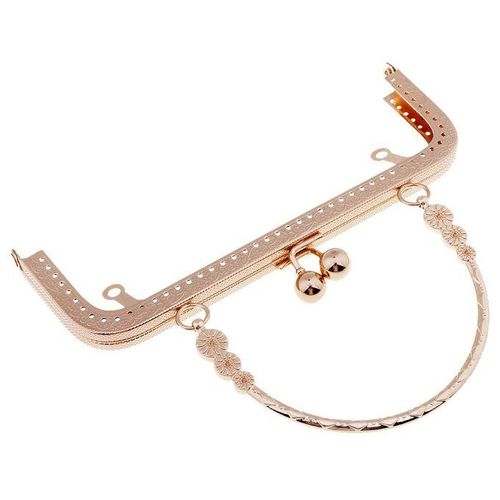 Vintage Metal Purse Clasp Frame Handle Sewing Clutch Bags Gold