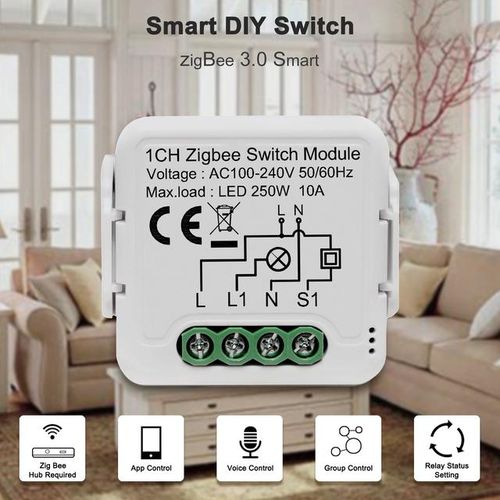 Tuya Smart Zigbee Switch Module 1/2/3/4 Gang Automation Diy Breaker 2 Ways Control Work With Alexa Google Home