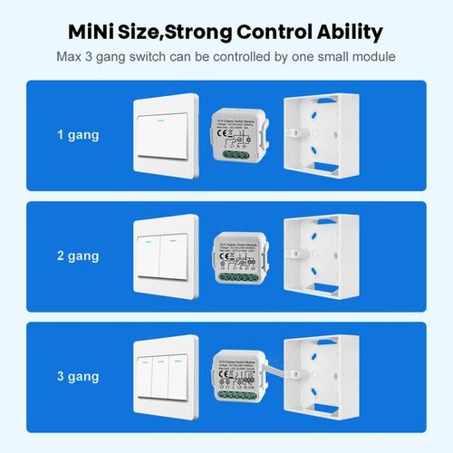Tuya Smart Zigbee Switch Module 1/2/3/4 Gang Automation Diy Breaker 2 Ways Control Work With Alexa Google Home