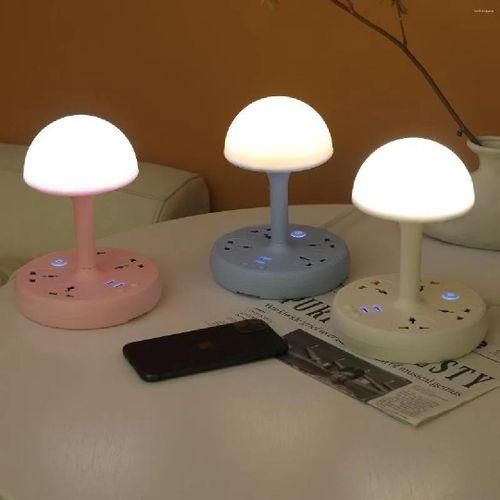 Multi-function lamp 7in1 Socket Light Table Lamp with USB Student Lamp Smart and Extension Outlet Ports Phone Chargers